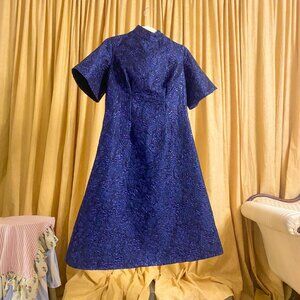 Designer John Paul Ataker Blue metallic dress